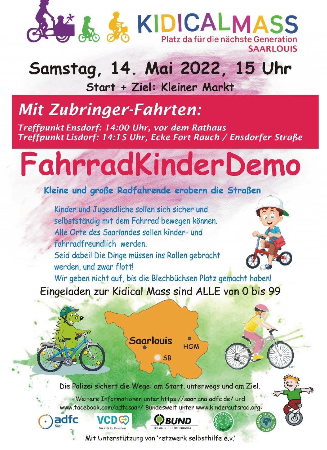 Fahrrad-Kinder-Demo "Kidical Mass" am 14.05.2022