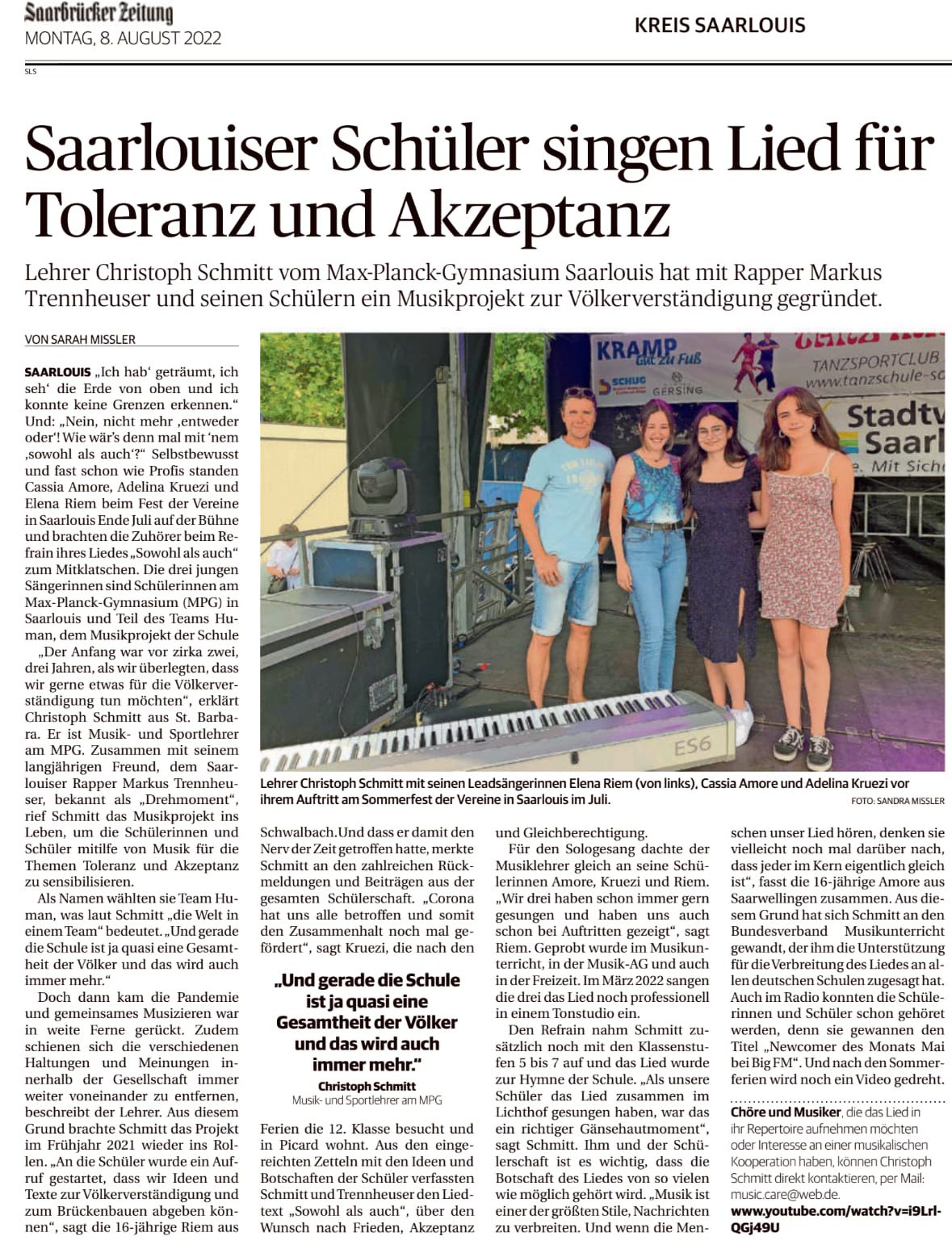 Saarbrücker Zeitung vom 08. August 2022 